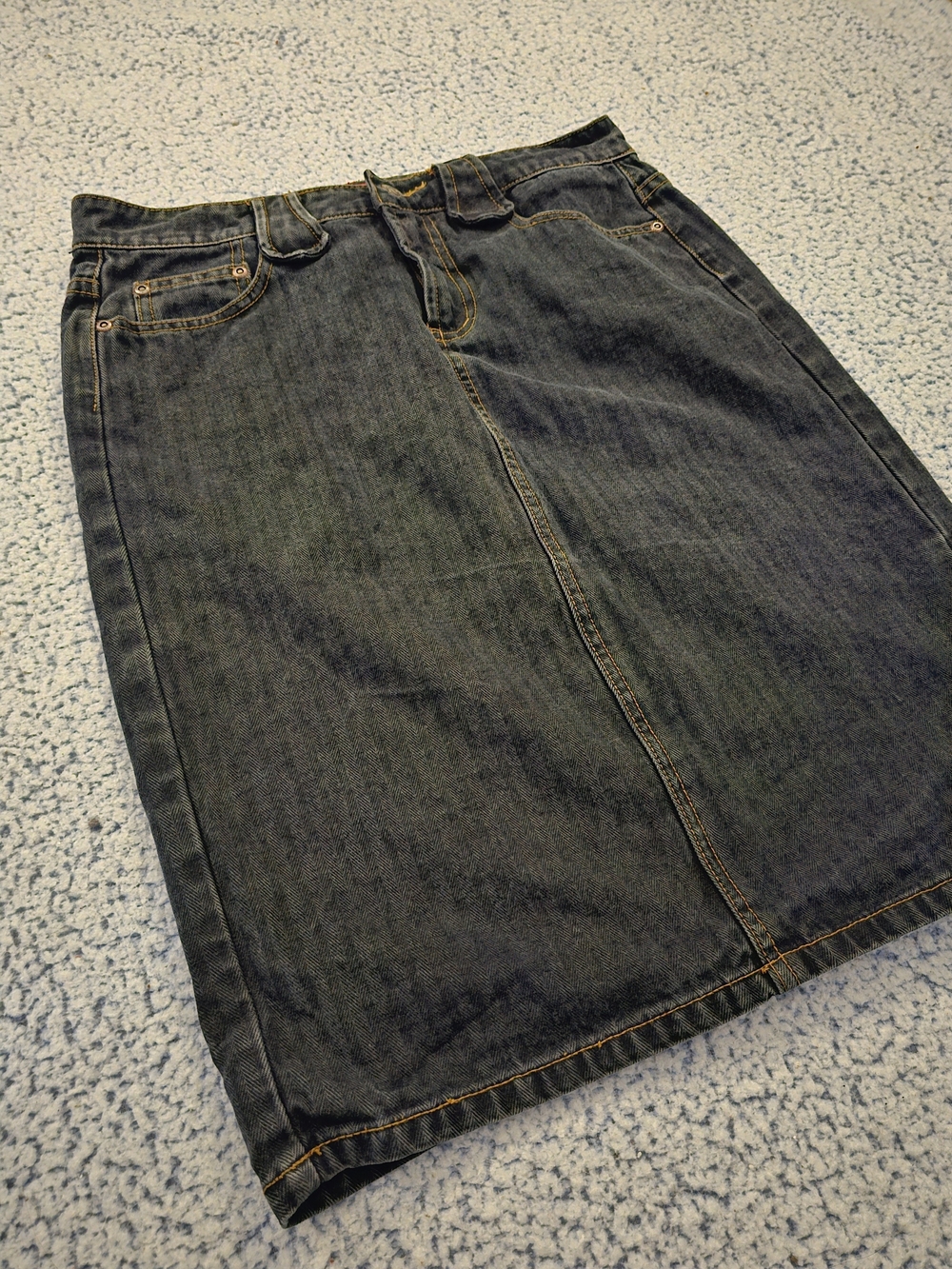 Classic Dark Blue Denim Pencil Skirt
